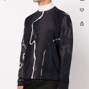 New Season- Monogram Marble-Print Sweatshirt